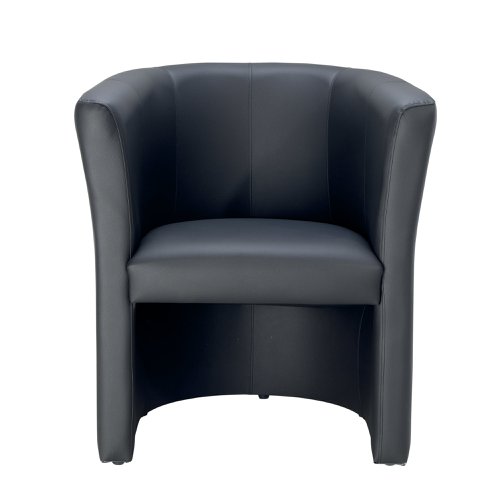 First Tub Chair Leather Look Black KF74899 | VOW