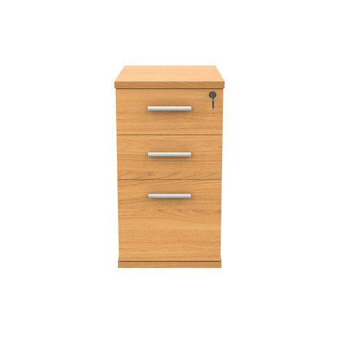 Astin 3 Drawer Desk High Pedestal Lockable 400x600x730mm Norwegian Beech KF77714 KF77714