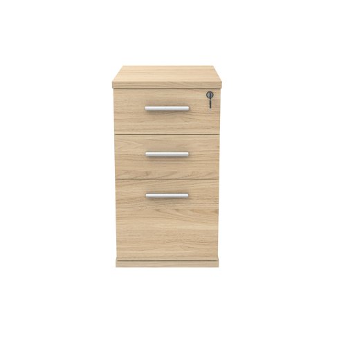 Astin 3 Drawer Desk High Pedestal Lockable 480x680x745mm Canadian Oak KF77715 KF77715