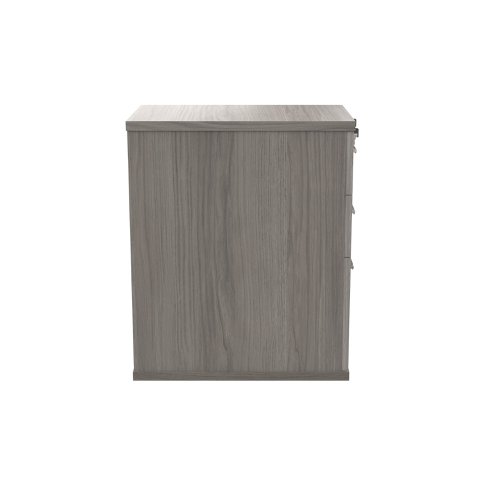 Astin 3 Drawer Desk High Pedestal Lockable 480x680x745mm Alaskan Grey Oak KF77717 | VOW