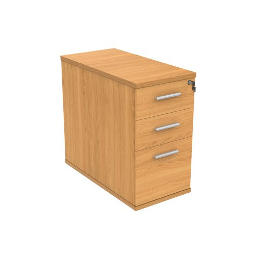 Astin 3 Drawer Desk High Pedestal Lockable 400x800x730mm Norwegian Beech KF77718