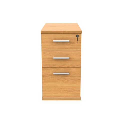 Astin 3 Drawer Desk High Pedestal Lockable 400x800x730mm Norwegian Beech KF77718 KF77718