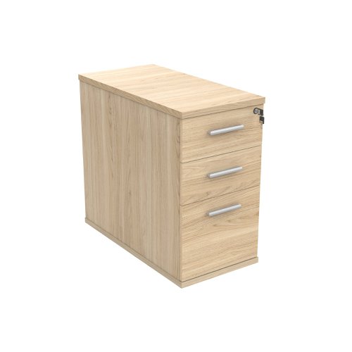 Astin 3 Drawer Desk High Pedestal Lockable 480x880x745mm Canadian Oak KF77719 KF77719