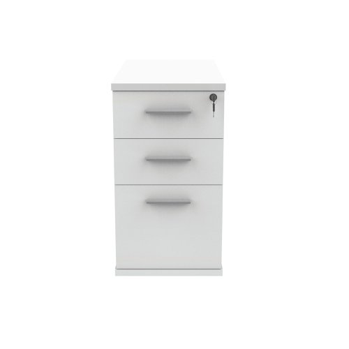 Astin 3 Drawer Desk High Pedestal Lockable 480x880x745mm Arctic White KF77720 | VOW