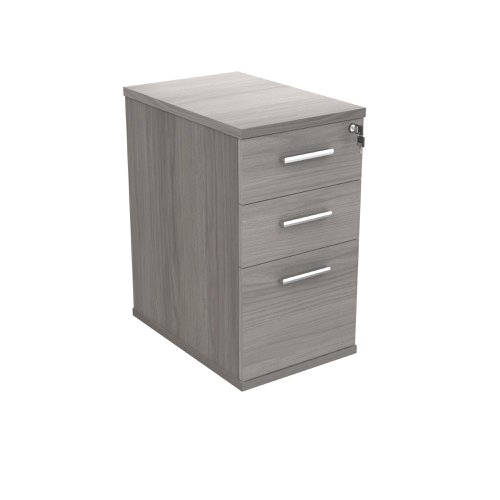 Astin 3 Drawer Desk High Pedestal Lockable 400x500x592mm Alaskan Grey Oak KF77721