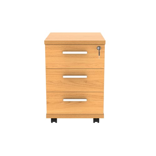 Astin 3 Drawer Mobile Under Desk Pedestal 400x500x590mm Norwegian Beech KF77723 KF77723