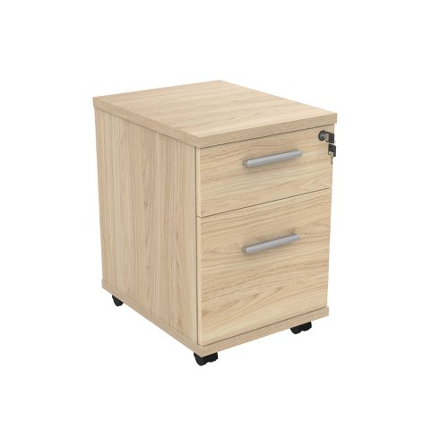 Astin 2 Drawer Mobile Under Desk Pedestal 400x500x590mm Canadian Oak KF77724