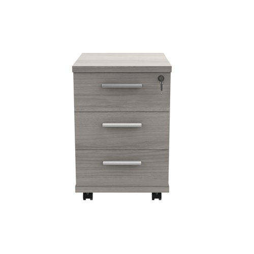 Astin 3 Drawer Mobile Under Desk Pedestal 400x500x590mm Alaskan Grey Oak KF77729