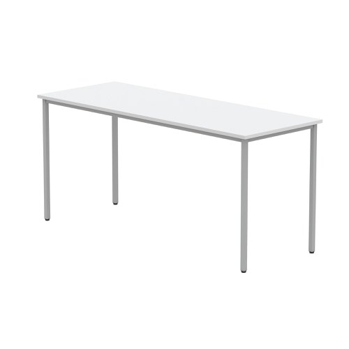 Astin Rectangular Multipurpose Table 1600x600x730mm Arctic White/Silver KF77741