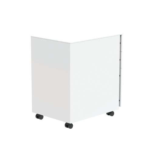 Astin 3 Drawer Mobile Under Desk Pedestal 480x580x610mm Arctic White KF77749 | VOW