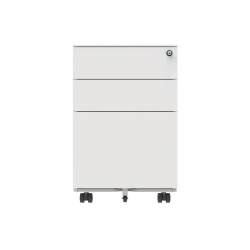 Astin 3 Drawer Mobile Under Desk Pedestal 480x580x610mm Arctic White KF77749 | VOW