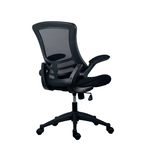 Jemini Jaya Mesh Back Chair with Folding Arms 680x670x1070mm Black KF77784