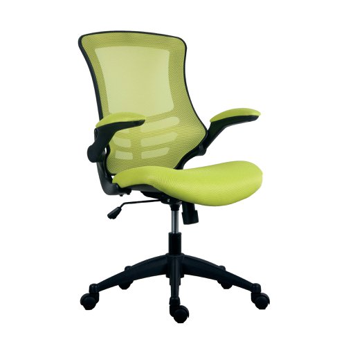 Jemini Jaya Mesh Back Chair with Folding Arms 680x670x1070mm Green KF77786