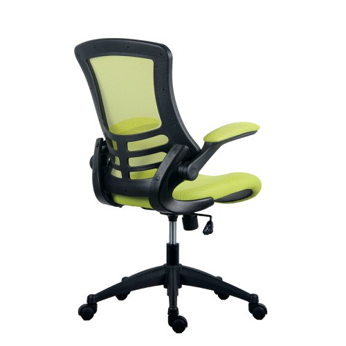 Jemini Jaya Mesh Back Chair with Folding Arms 680x670x1070mm Green KF77786