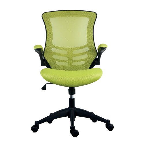 The Jemini Jaya Mesh Back Chair with Folding Arms combines style and functionality. It offers ergonomic support, breathability, and flexibility. The lock-tilt office chair offers personalised comfort, better posture and safety. Lock reclined position, switch between dynamic movement and support. The mesh promotes airflow, keeping the user cool and comfortable. The vibrant colours add aesthetic appeal, creating an inviting and visually pleasing workspace. With a recommended usage time of 8 hours.