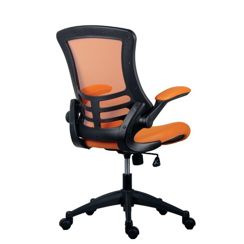 Jemini Jaya Mesh Back Chair with Folding Arms 680x670x1070mm Orange KF77787