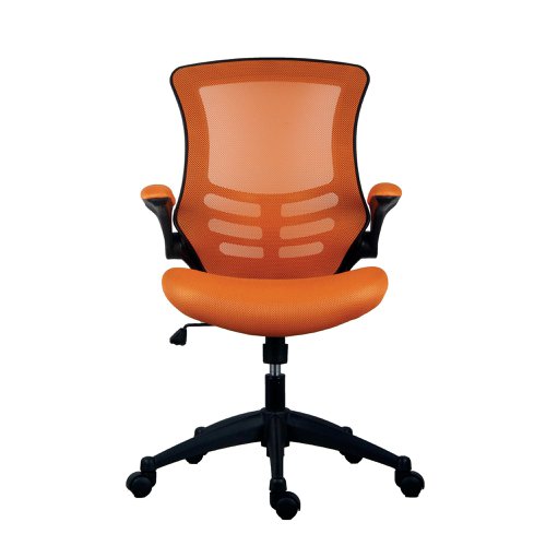 Jemini Jaya Mesh Back Chair with Folding Arms 680x670x1070mm Orange KF77787