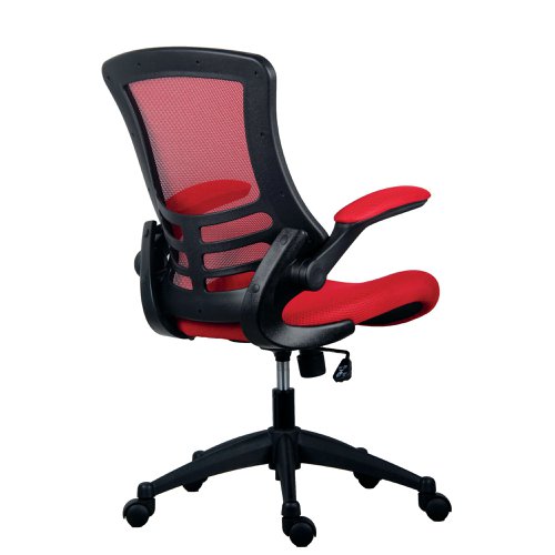 The Jemini Jaya Mesh Back Chair with Folding Arms combines style and functionality. It offers ergonomic support, breathability, and flexibility. The lock-tilt office chair offers personalised comfort, better posture and safety. Lock reclined position, switch between dynamic movement and support. The mesh promotes airflow, keeping the user cool and comfortable. The vibrant colours add aesthetic appeal, creating an inviting and visually pleasing workspace. With a recommended usage time of 8 hours.