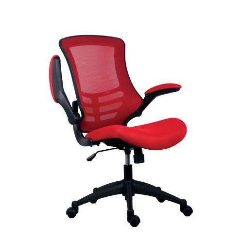 The Jemini Jaya Mesh Back Chair with Folding Arms combines style and functionality. It offers ergonomic support, breathability, and flexibility. The lock-tilt office chair offers personalised comfort, better posture and safety. Lock reclined position, switch between dynamic movement and support. The mesh promotes airflow, keeping the user cool and comfortable. The vibrant colours add aesthetic appeal, creating an inviting and visually pleasing workspace. With a recommended usage time of 8 hours.