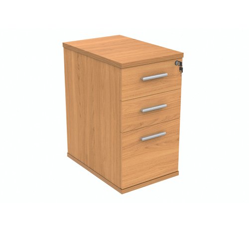 Polaris 3 Drawer Desk High Pedestal 404x600x730mm Norwegian Beech KF77874