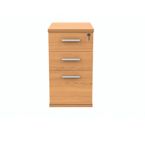 Polaris 3 Drawer Desk High Pedestal 404x600x730mm Norwegian Beech KF77874