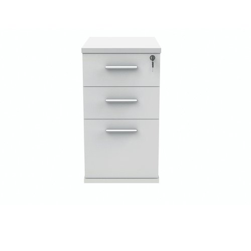 Polaris 3 Drawer Desk High Pedestal 404x600x730mm Arctic White KF77876