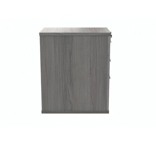 Polaris 3 Drawer Desk High Pedestal 404x600x730mm Alaskan Grey Oak KF77877 KF77877