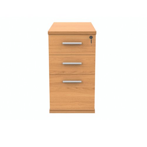 Polaris 3 Drawer Desk High Pedestal 404x800x730mm Norwegian Beech KF77878