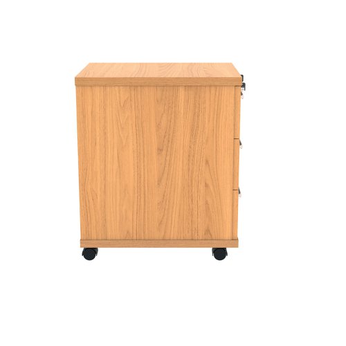 Polaris 3 Drawer Mobile Under Desk Pedestal 404x500x595mm Norwegian Beech KF77883