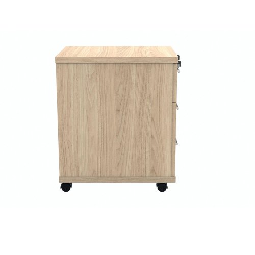 Polaris 3 Drawer Mobile Under Desk Pedestal 404x500x595mm Canadian Oak KF77885