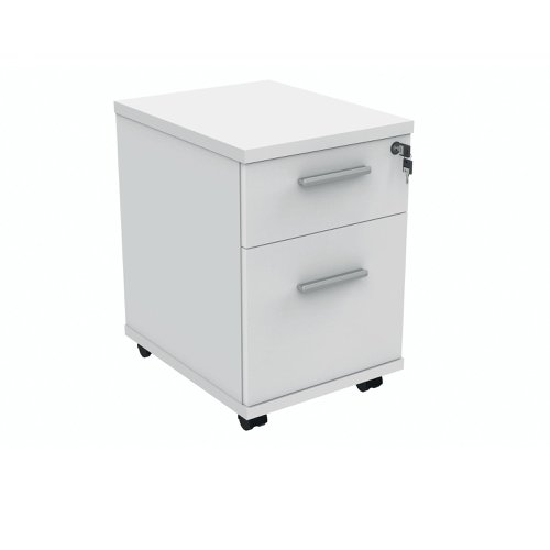 Polaris 2 Drawer Mobile Under Desk Pedestal 404x500x595mm Arctic White KF77886