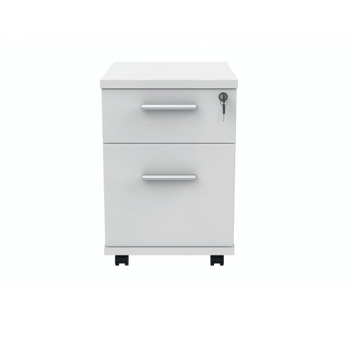 Polaris 2 Drawer Mobile Under Desk Pedestal 404x500x595mm Arctic White KF77886