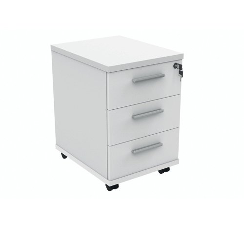 Polaris 3 Drawer Mobile Under Desk Pedestal 404x500x595mm Arctic White KF77887