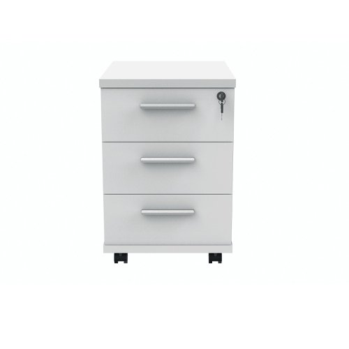 Polaris 3 Drawer Mobile Under Desk Pedestal 404x500x595mm Arctic White KF77887