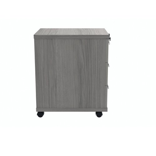 Polaris 3 Drawer Mobile Under Desk Pedestal 404x500x595mm Alaskan Grey Oak KF77889