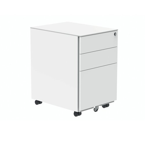 Polaris 3 Drawer Mobile Under Desk Steel Pedestal 480x680x580mm White KF77907