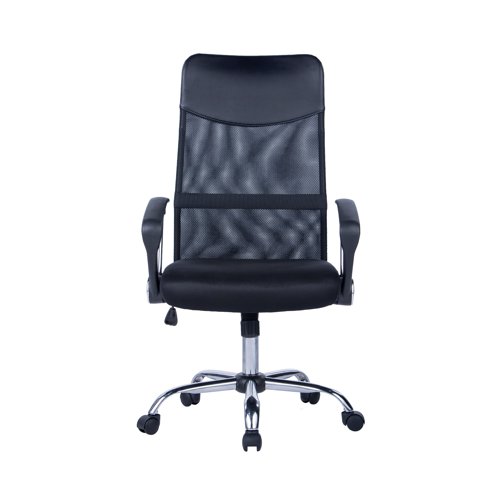 Jemini Carlos Mesh Back Chair with Arms 650x650x1090mm Black KF77909