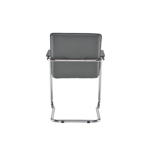 Arista Stratus Visitor Chair Leather Look 575x570x890mm Grey KF78050 | KF78050 | VOW