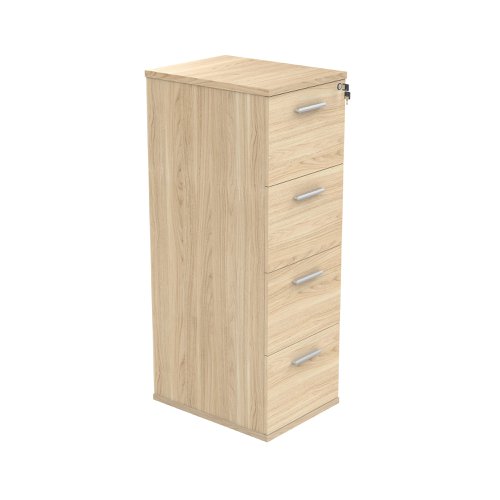 Polaris 4 Drawer Filing Cabinet 460x600x1358mm Canadian Oak KF78106 | VOW