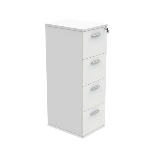 Polaris 4 Drawer Filing Cabinet 460x600x1358mm Arctic White KF78107