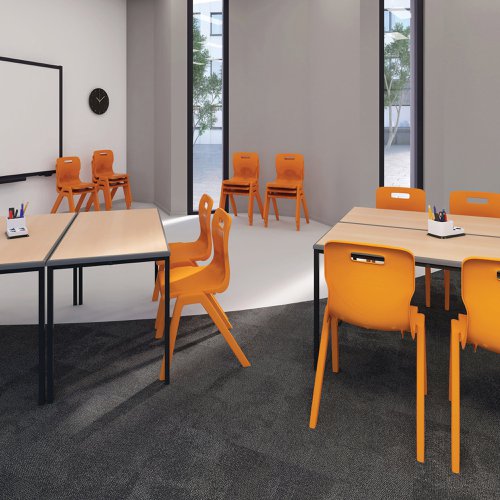 Titan One Piece Classroom Chair 482x510x829mm Orange (Pack of 10) KF78586