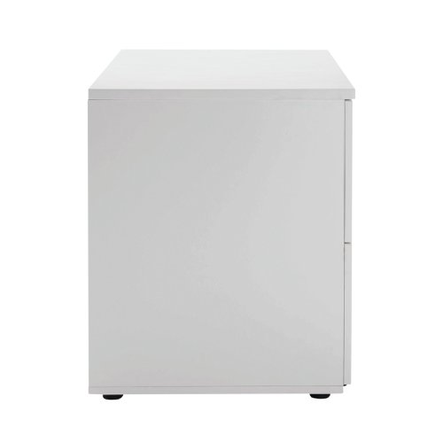 Jemini 2 Drawer Desk Side Filing Cabinet 850x630x770mm White KF78665 | VOW