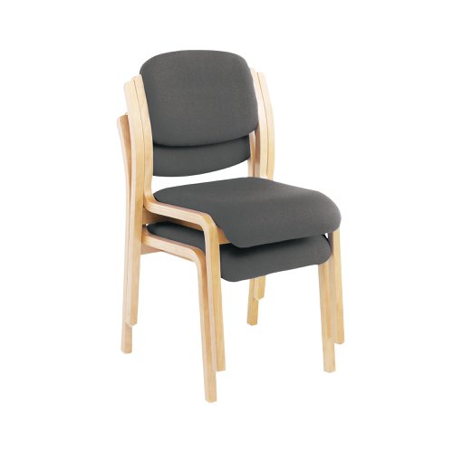 Jemini Wood Frame Side Chair 640x640x845mm Charcoal KF78680 | VOW