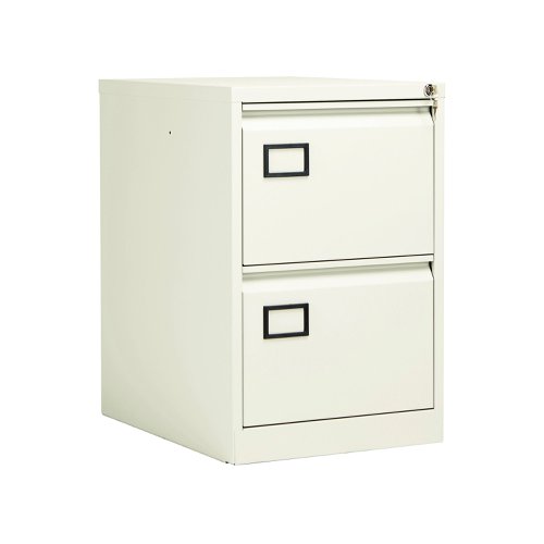 Jemini 2 Drawer Filing Cabinet Lockable 470x622x711mm White KF78706 | VOW