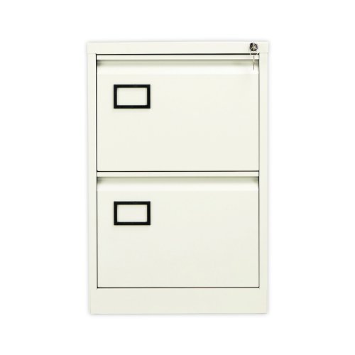 Jemini 2 Drawer Filing Cabinet Lockable 470x622x711mm White KF78706 | VOW