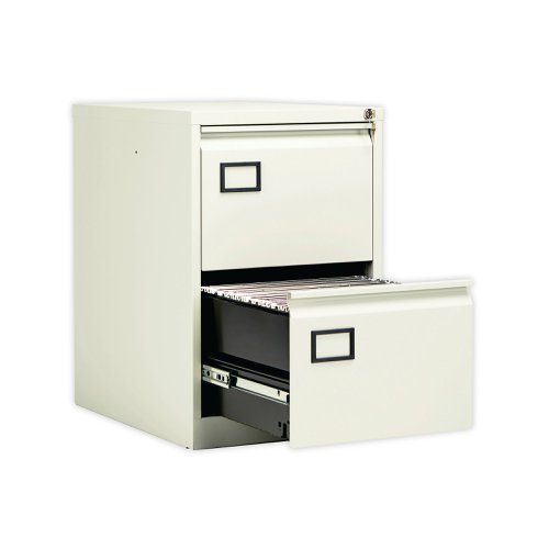 Jemini 2 Drawer Filing Cabinet Lockable 470x622x711mm White KF78706 | VOW