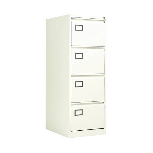 Jemini 4 Drawer Filing Cabinet Lockable 470x622x1321mm White KF78708 | VOW