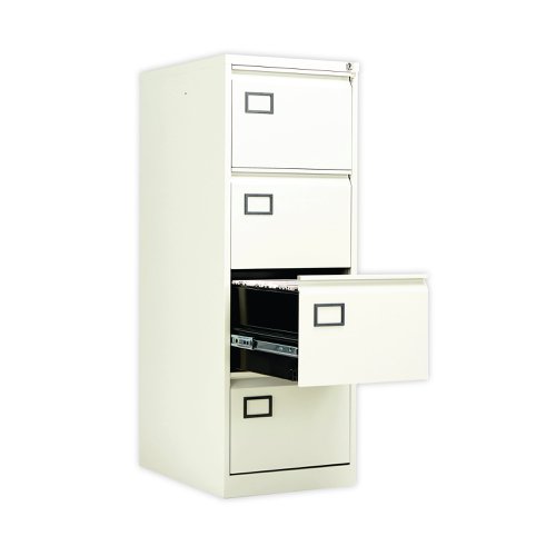 Jemini 4 Drawer Filing Cabinet Lockable 470x622x1321mm White KF78708 | VOW