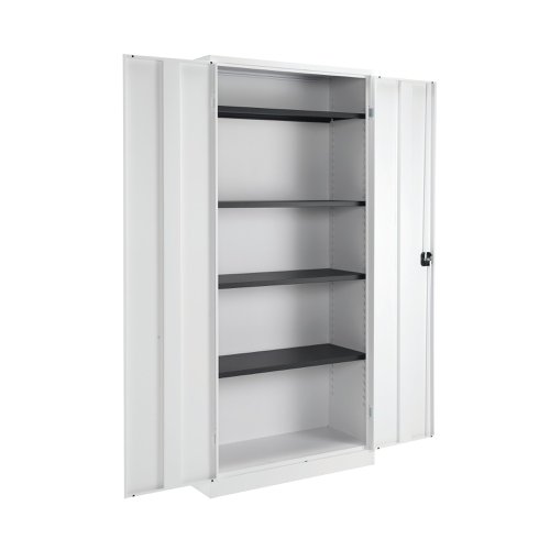 Talos Double Door Stationery Cupboard 920x420x1950mm White KF78757