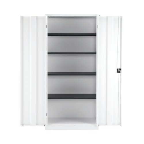 Talos Double Door Stationery Cupboard 920x420x1950mm White KF78757